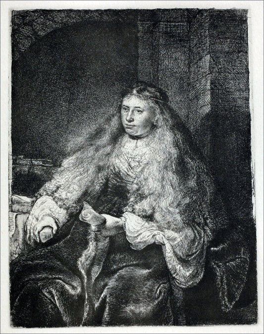  Rembrandt Van Rijn Study of Saskia; called the 'Great Jewish Bride' - Canvas Print