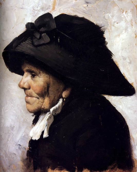  Henry Jean Geoffroy Study of the Head of an Old Woman - Canvas Print