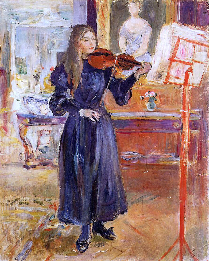  Berthe Morisot A Girl Studying the Violin - Canvas Print