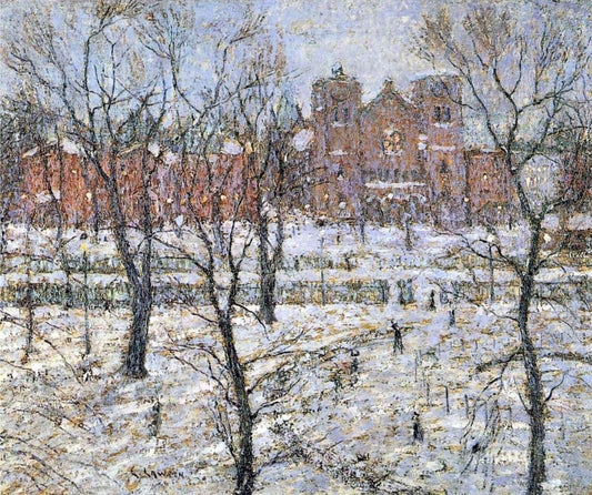  Ernest Lawson Stuyvesant Square in Winter - Canvas Print