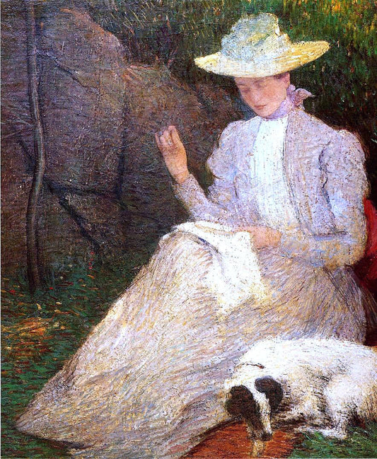  Julian Alden Weir Summer (also known as Friends) - Canvas Print