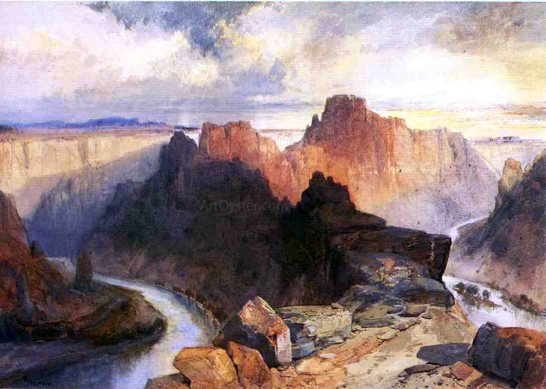  Thomas Moran Summer, Amphitheatre, Colorado River, Utah Territory - Canvas Print