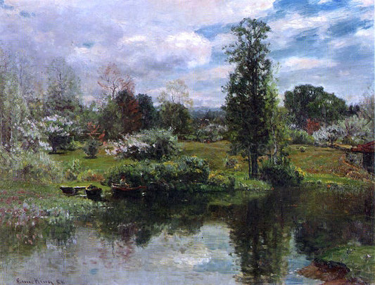  John Joseph Enneking Summer on the Lake - Canvas Print