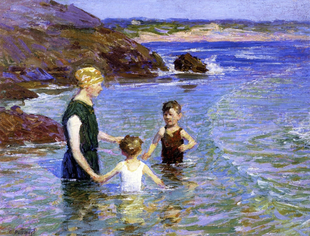  Edward Potthast Summer Wading - Canvas Print