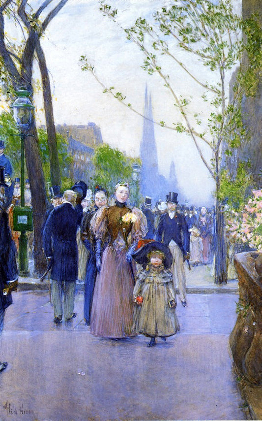  Frederick Childe Hassam Sunday on Fifth Avenue (also known as Fifth Avenue, Church Parade) - Canvas Print