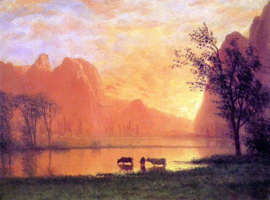  Albert Bierstadt Sundown at Yosemite - Canvas Print