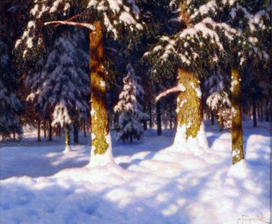  Ivan Fedorovich Choultse Sunlit Forest Interior - Canvas Print