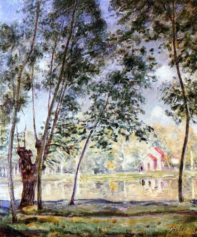  Alfred Sisley Sunny Afternoon - Willows by the Loing - Canvas Print