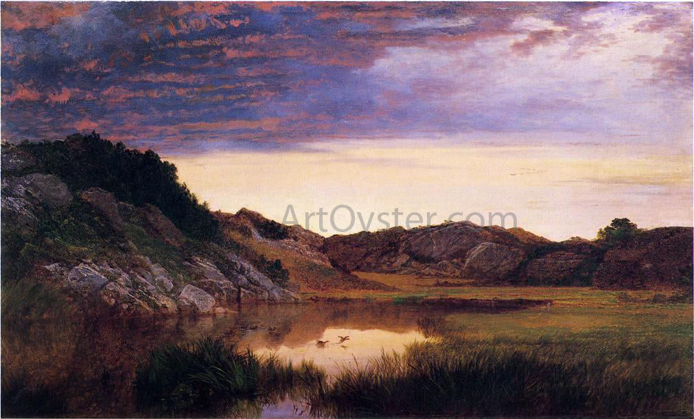  John Frederick Kensett Sunrise among the Rocks of Paradise, Newport - Canvas Print