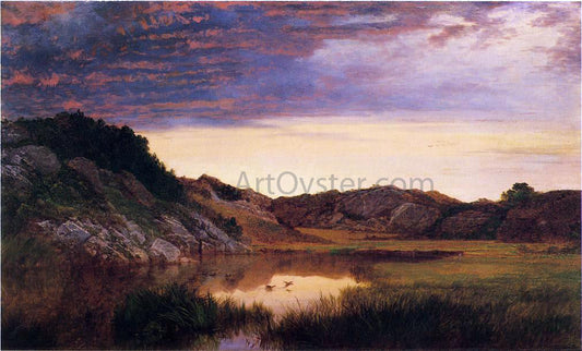  John Frederick Kensett Sunrise among the Rocks of Paradise, Newport - Canvas Print