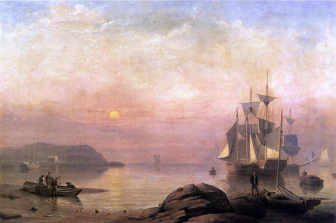  Fitz Hugh Lane Sunrise Through Mist - Canvas Print