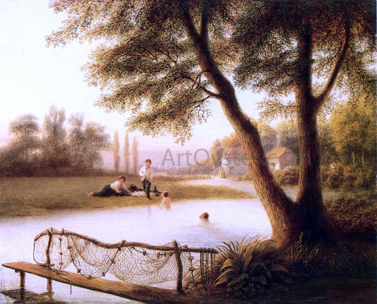  George Harvey Sunset - Boys Bathing - Canvas Print