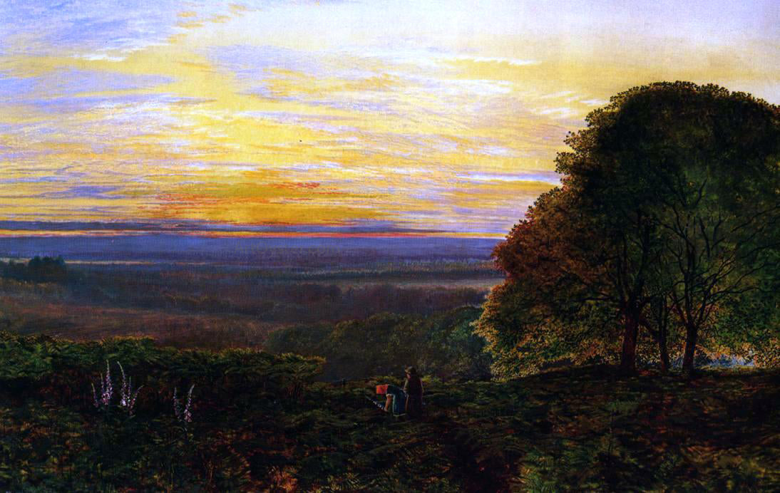  John Atkinson Grimshaw Sunset from Chilworth Common, Hampshire - Canvas Print