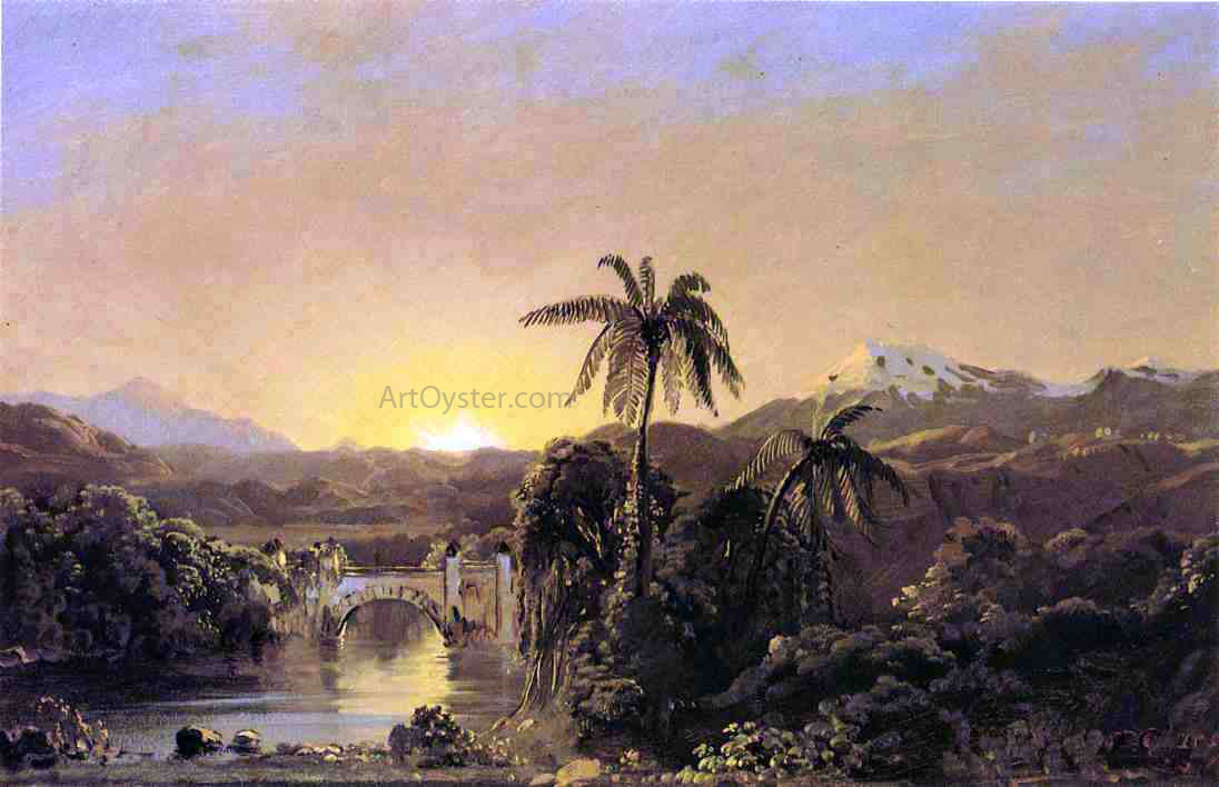  Frederic Edwin Church Sunset in Ecuador - Canvas Print