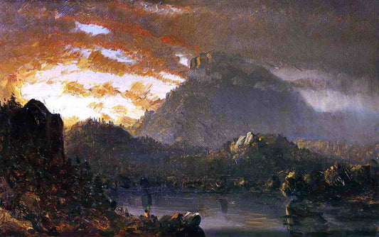  Sanford Robinson Gifford Sunset in the Wilderness with Approaching Storm (Sketch) - Canvas Print