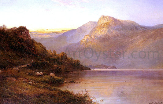  Senior Alfred De Breanski Sunset on the Loch - Canvas Print