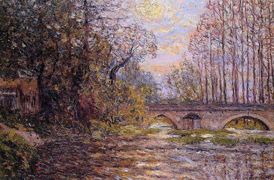  Maxime Maufra Sunset on the Loir, Lavardin (also known as Loir-et-Cher) - Canvas Print