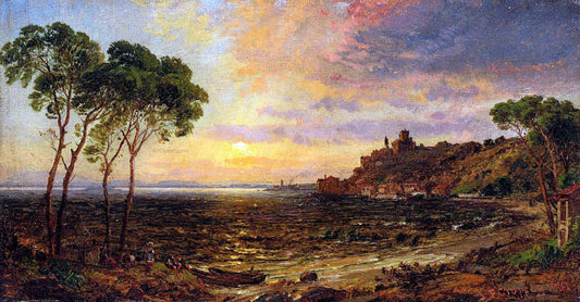  Jasper Francis Cropsey Sunset over Lake Thrasemine - Canvas Print