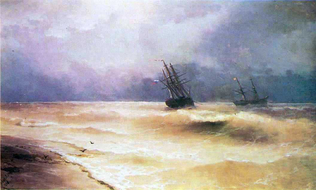  Ivan Constantinovich Aivazovsky Surf near coast of Crimea - Canvas Print