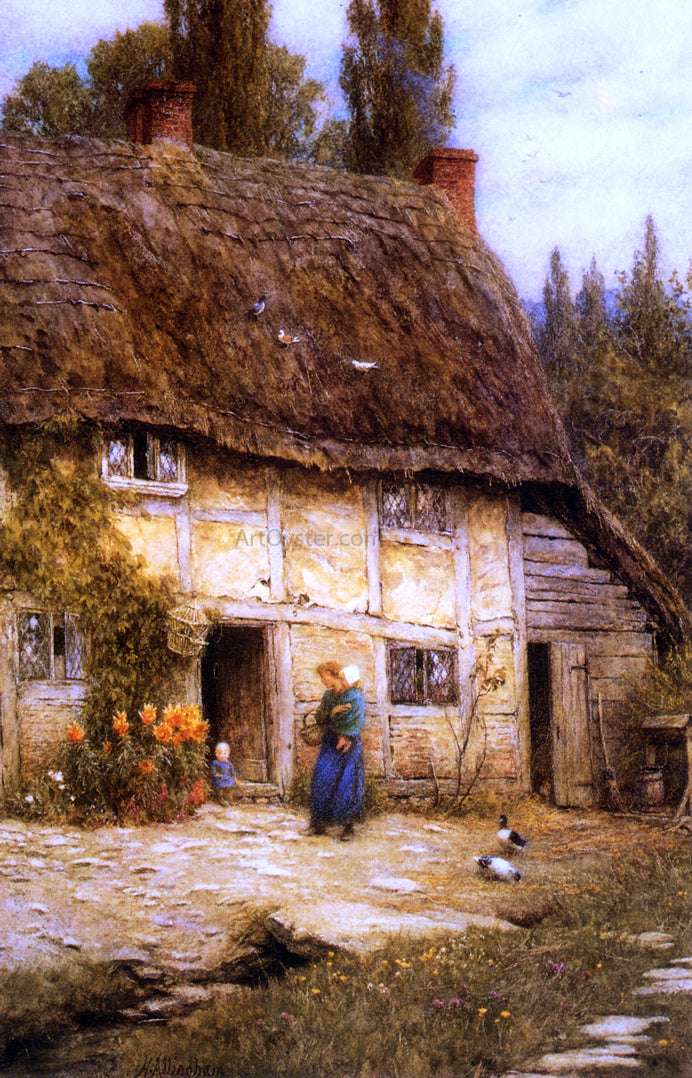  Helen Allingham A Surrey Farmhouse - Canvas Print