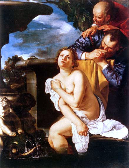  Artemisia Gentileschi Susanna ei vecchioni - Canvas Print