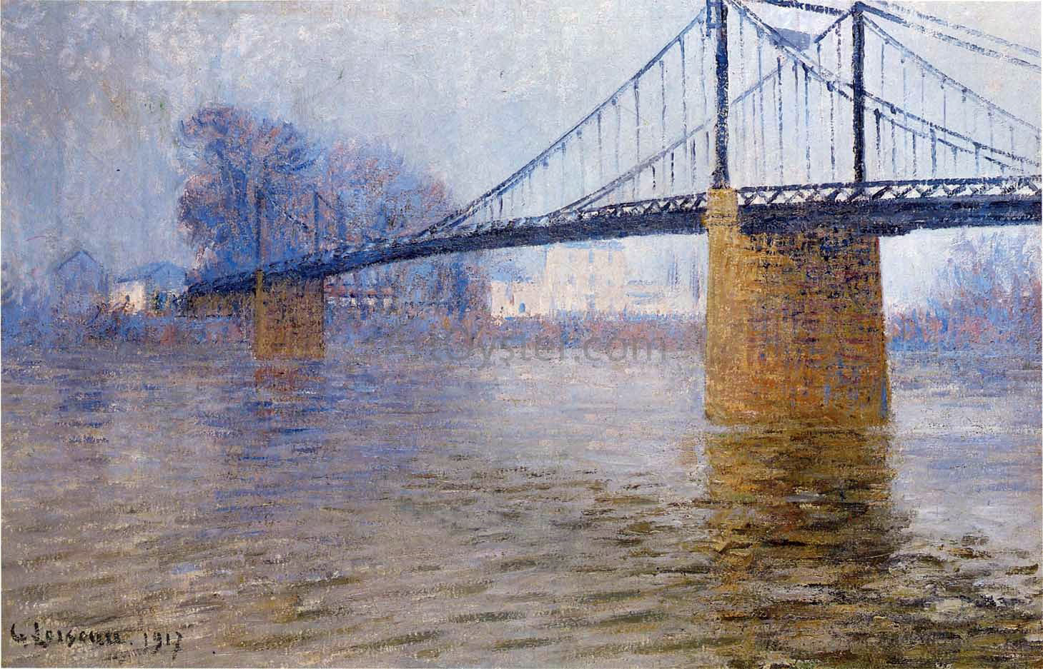 Gustave Loiseau A Suspended Bridge at Triel - Canvas Print