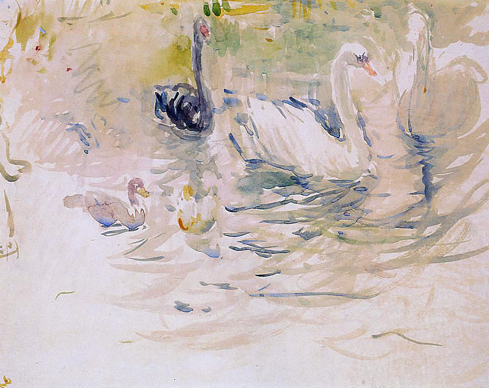  Berthe Morisot Swans - Canvas Print