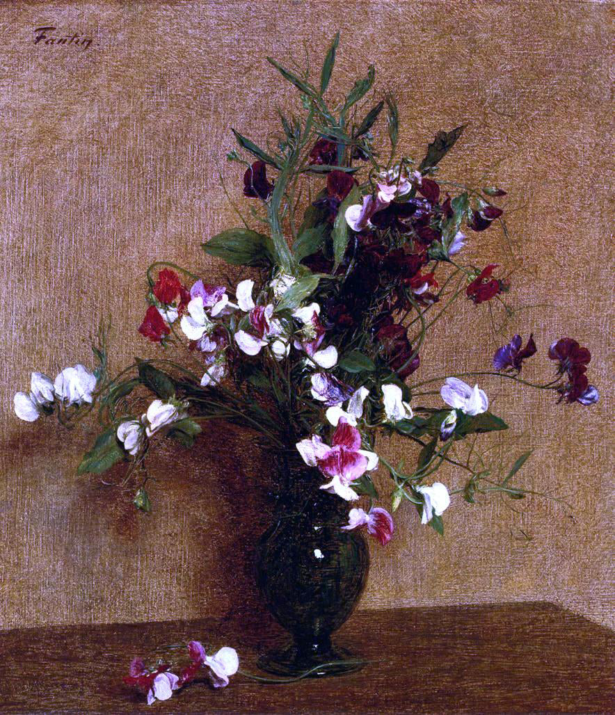  Henri Fantin-Latour Sweet Peas in a Vase - Canvas Print