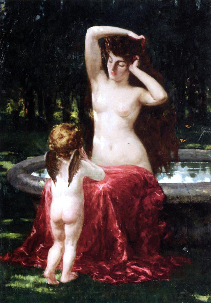  James Carroll Beckwith Sylvan Toilette - Canvas Print