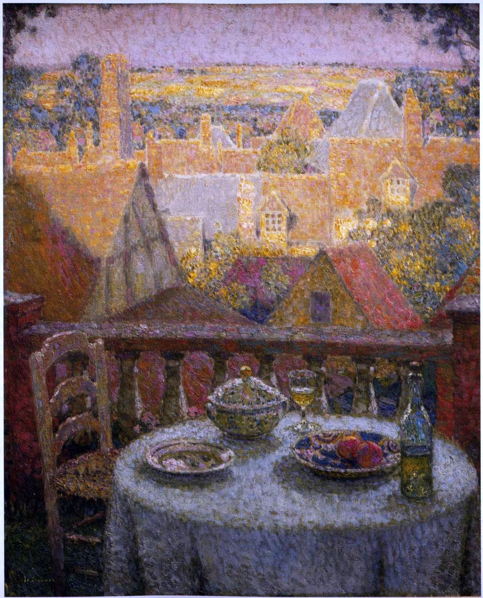  Henri Le Sidaner A Table on the Terrace - Canvas Print