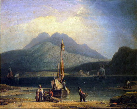  Robert Salmon Taking Down the Sails - Canvas Print