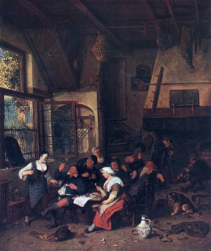  Cornelis Dusart Tavern Scene - Canvas Print