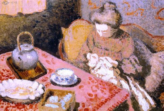  Georges Lemmen Tea (also known as Madame Georges Lemmen) - Canvas Print
