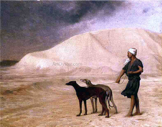  Jean-Leon Gerome Team of Dogs in the Desert - Canvas Print