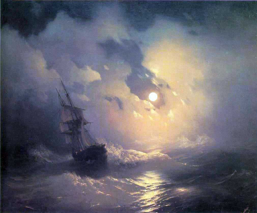  Ivan Constantinovich Aivazovsky Tempest on the Sea at Night - Canvas Print