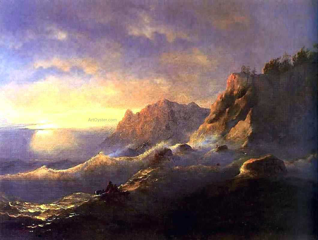  Ivan Constantinovich Aivazovsky Tempest, Sunset - Canvas Print