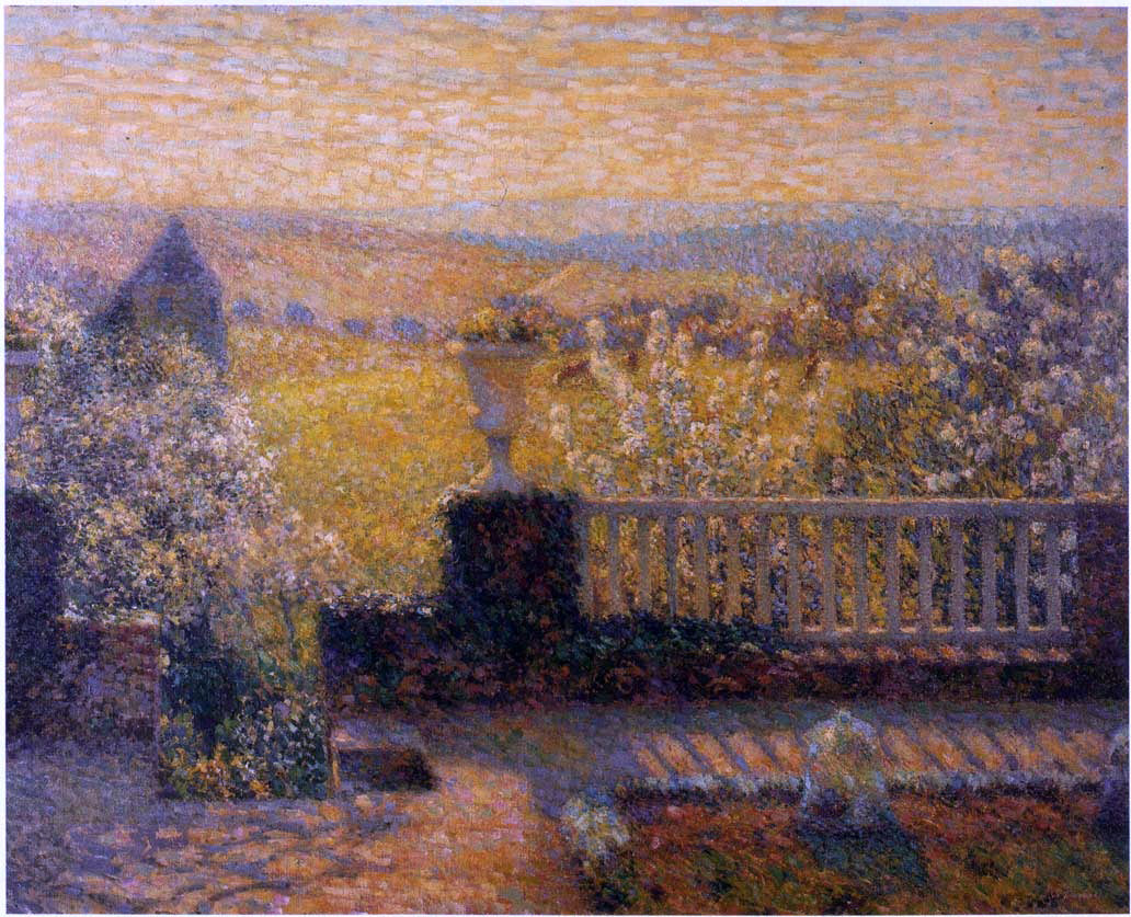  Henri Le Sidaner Terrace in Springtime - Canvas Print