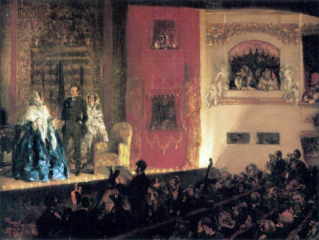  Adolph Von Menzel Theatre du Gymnase - Canvas Print