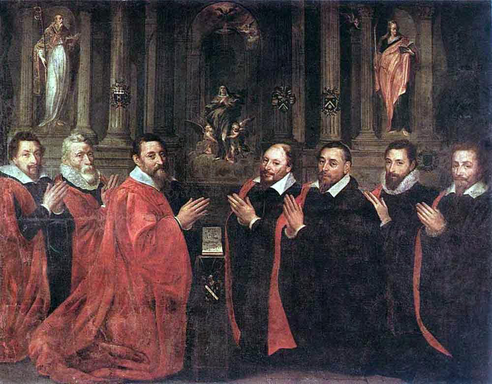  Georges Lallemant The Echevins of Paris Praying before St Genevieve - Canvas Print