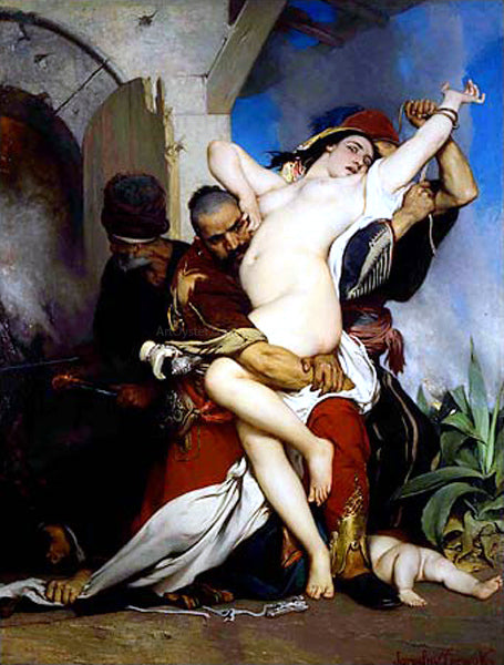 Jaroslav Cermak The Abduction of a Herzegovenian Woman - Canvas Print