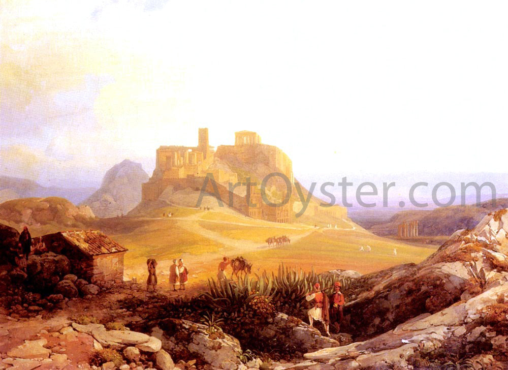  Thomas Ender The Acropolis, Athens - Canvas Print