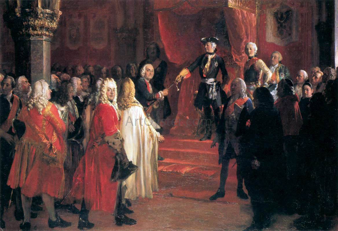  Adolph Von Menzel The Allegiance of the Silesian Diet before Frederick II in Breslau - Canvas Print