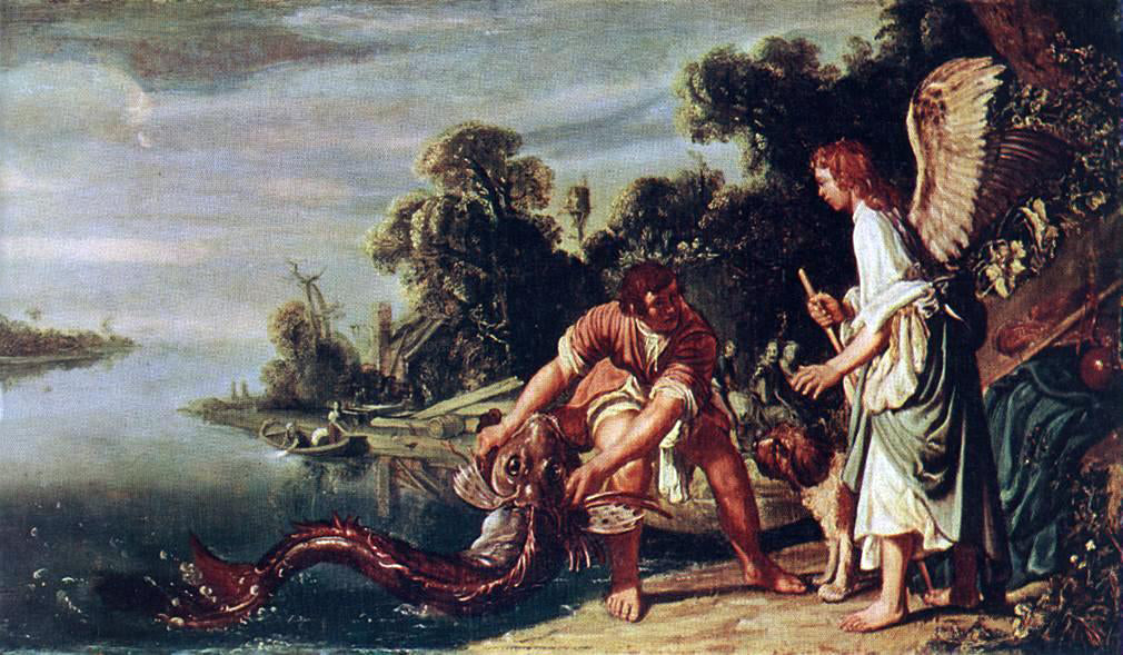  Pieter Lastman The Angel and Tobias with the Fish - Canvas Print