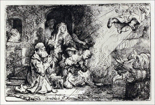  Rembrandt Van Rijn The Angel Asceding from Tobit and his Family - Canvas Print