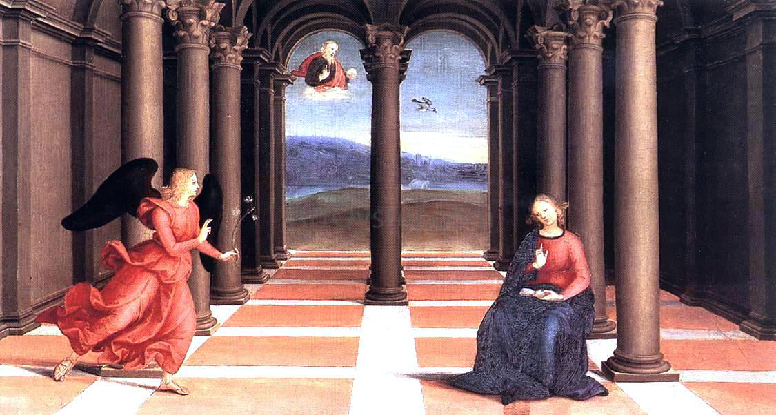  Raphael The Annunciation (Oddi altar, predella) - Canvas Print