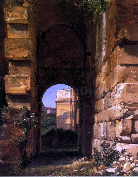 Lancelot-Theodore Turpin De Crisse The Arch of Constantine Seen from the Colosseum - Canvas Print