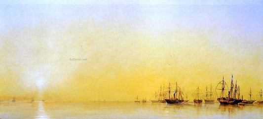  Francois Barry The Arrival of Queen Victoria's Yacht in Treport - Canvas Print