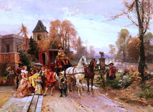  Cesare-Auguste Detti The Arrival of the Baby - Canvas Print