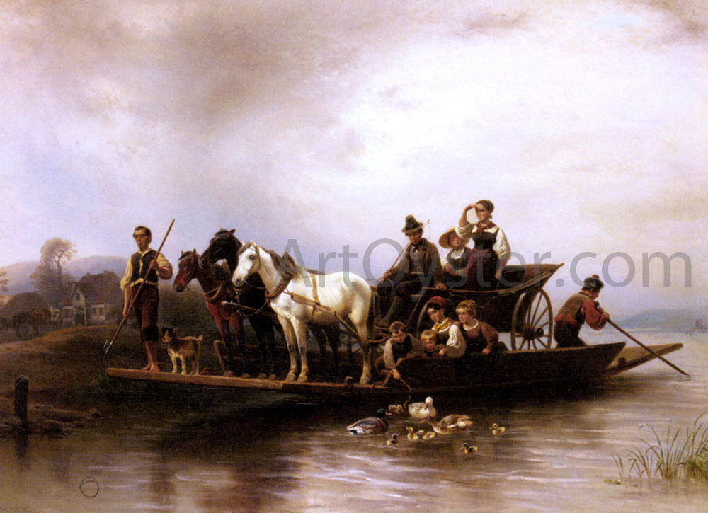  Wilhelm Alexander Meyerheim The Arrival of the Ferry - Canvas Print