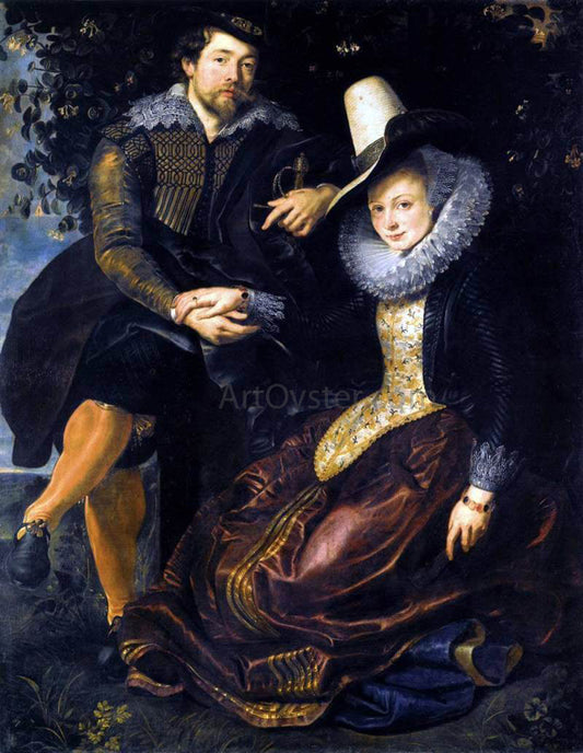  Peter Paul Rubens The Artist and His First Wife, Isabella Brant, in the Honeysuckle Bower - Canvas Print